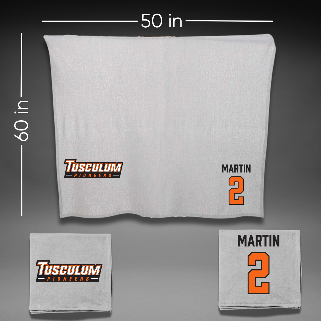 Tusculum University Lacrosse (W) Gray Blanket - #2 Paige Martin