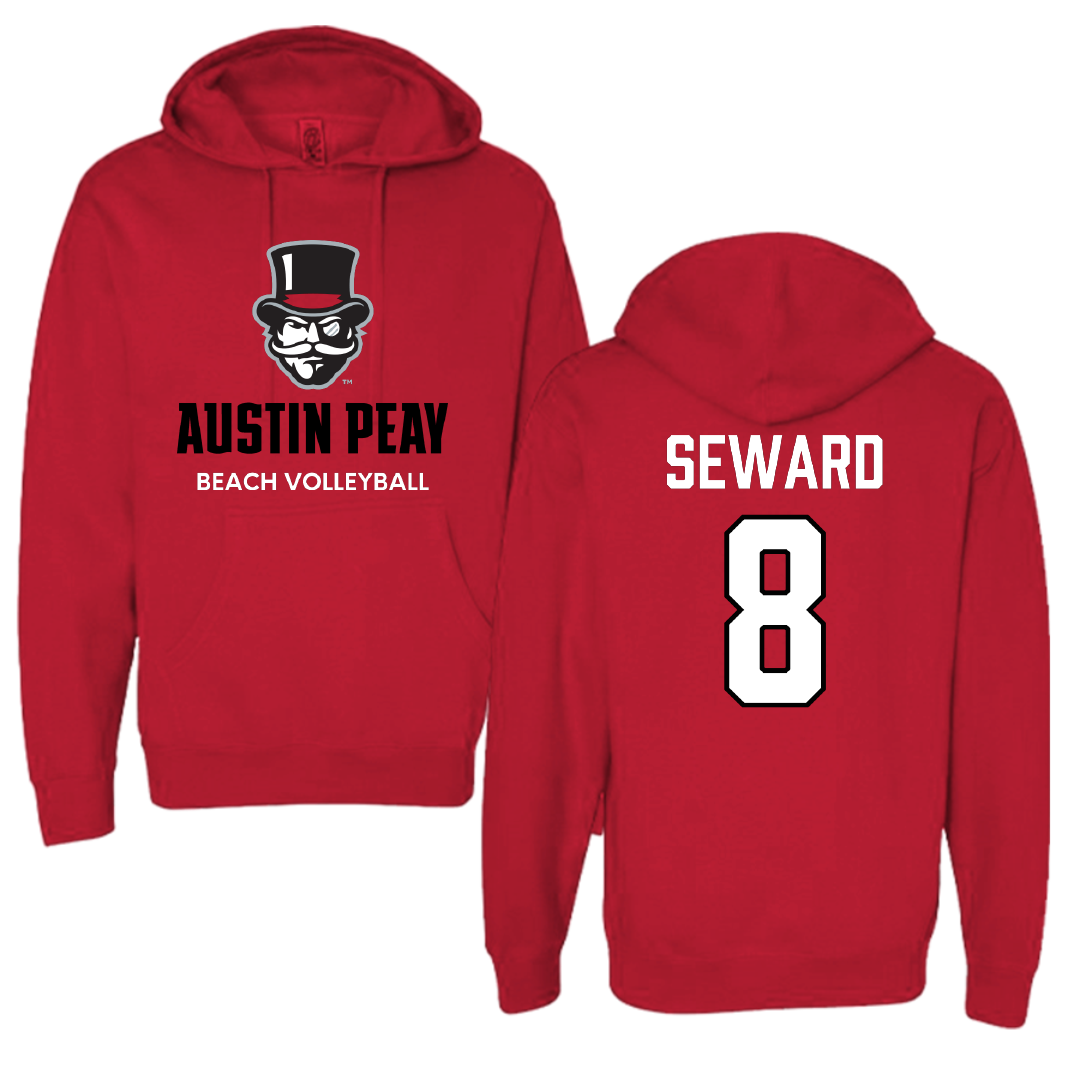 Austin Peay State University Beach Volleyball Red Hoodie - #8 Jamie Seward