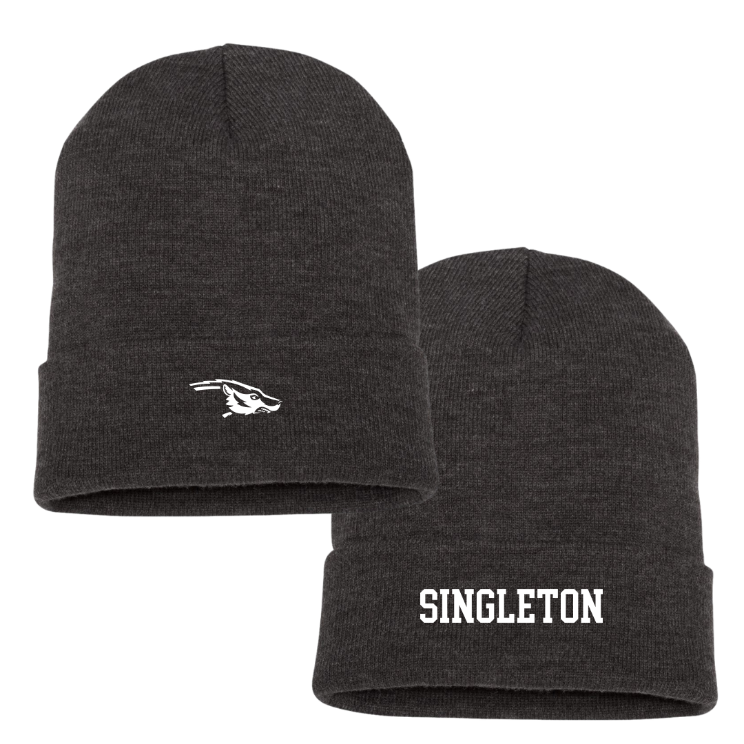 Spring Hill College Baseball Dark Gray Beanie - #33 Michael Singleton