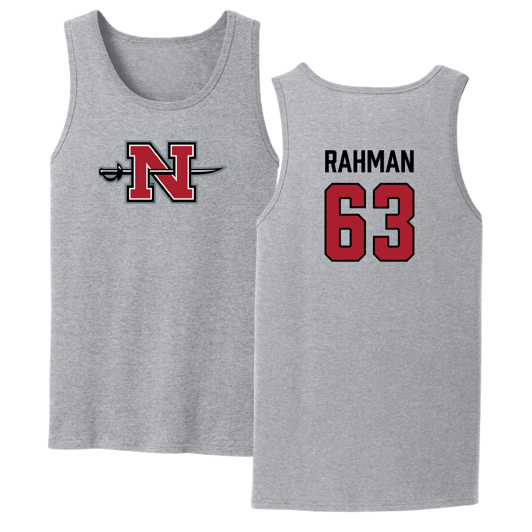 Nicholls State University Football Sport Gray Tank Top - #63 Hamza Rahman