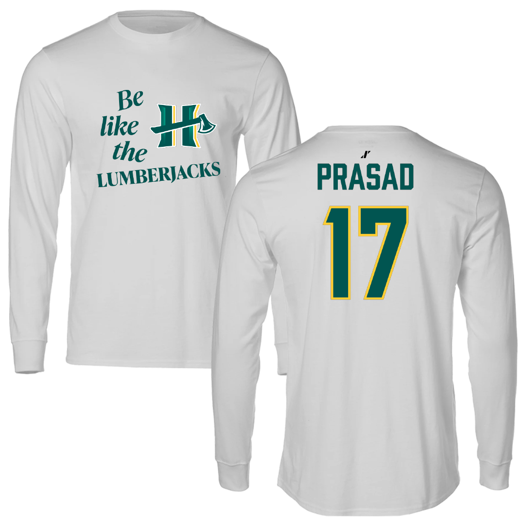 Cal Poly Humboldt Soccer Light Gray Be Like Us Long Sleeve - #17 Aansh Prasad