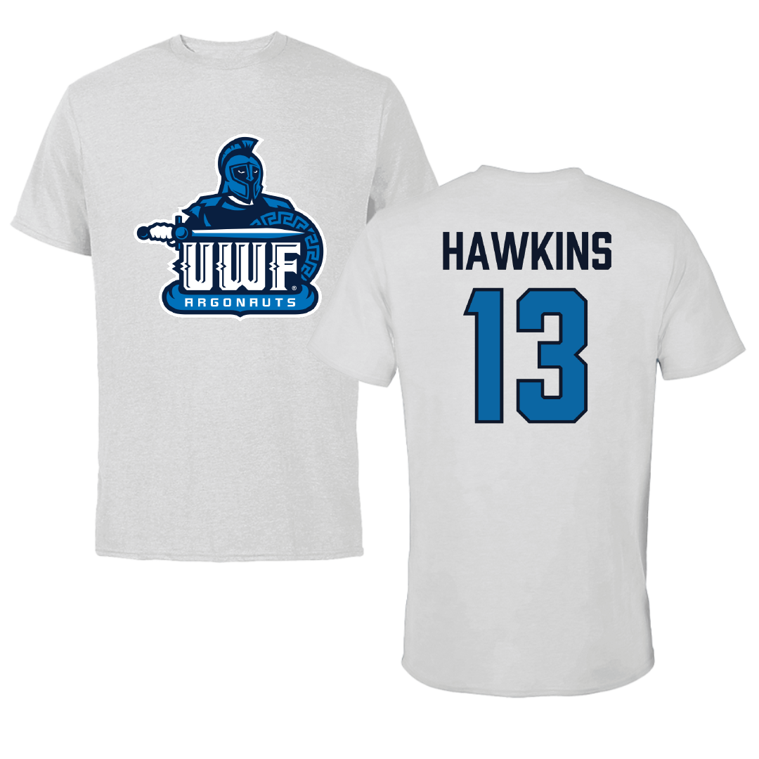 University of West Florida Basketball (W) Light Gray Performance Tee - #13 Jakeria Hawkins