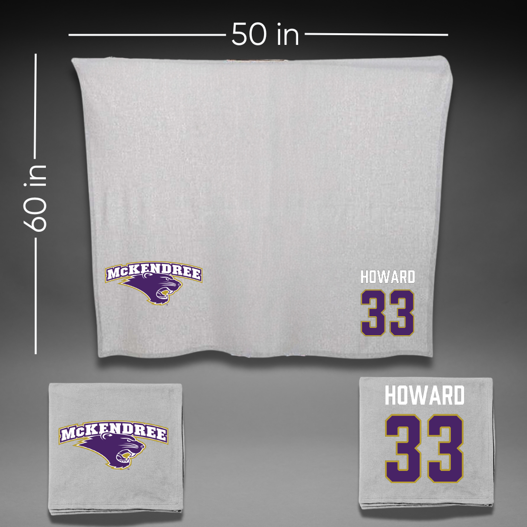 McKendree University Football Gray Blanket - #33 Jayden Howard