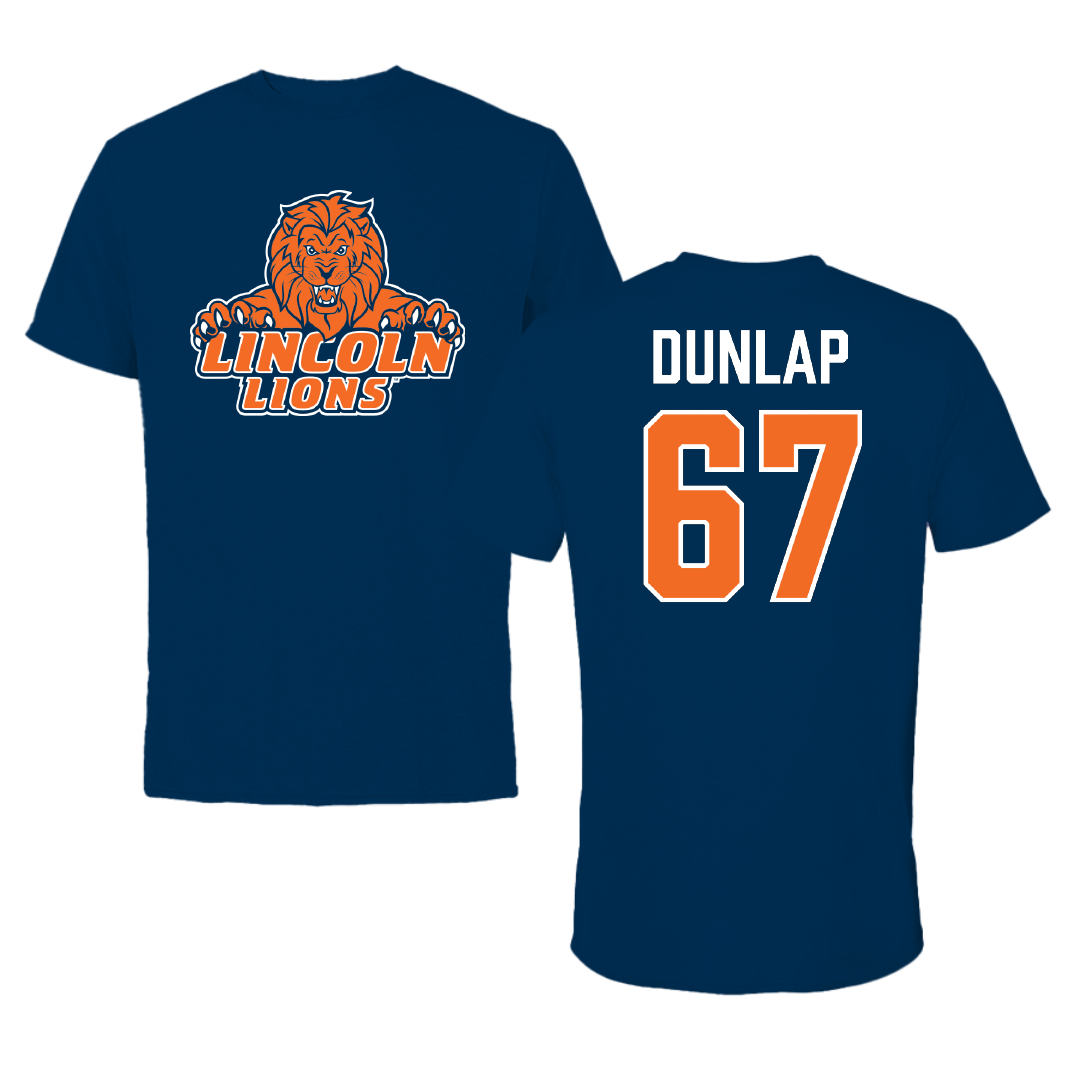 Lincoln University (Pennsylvania) Football Navy Performance Tee - #67 Donovan Dunlap