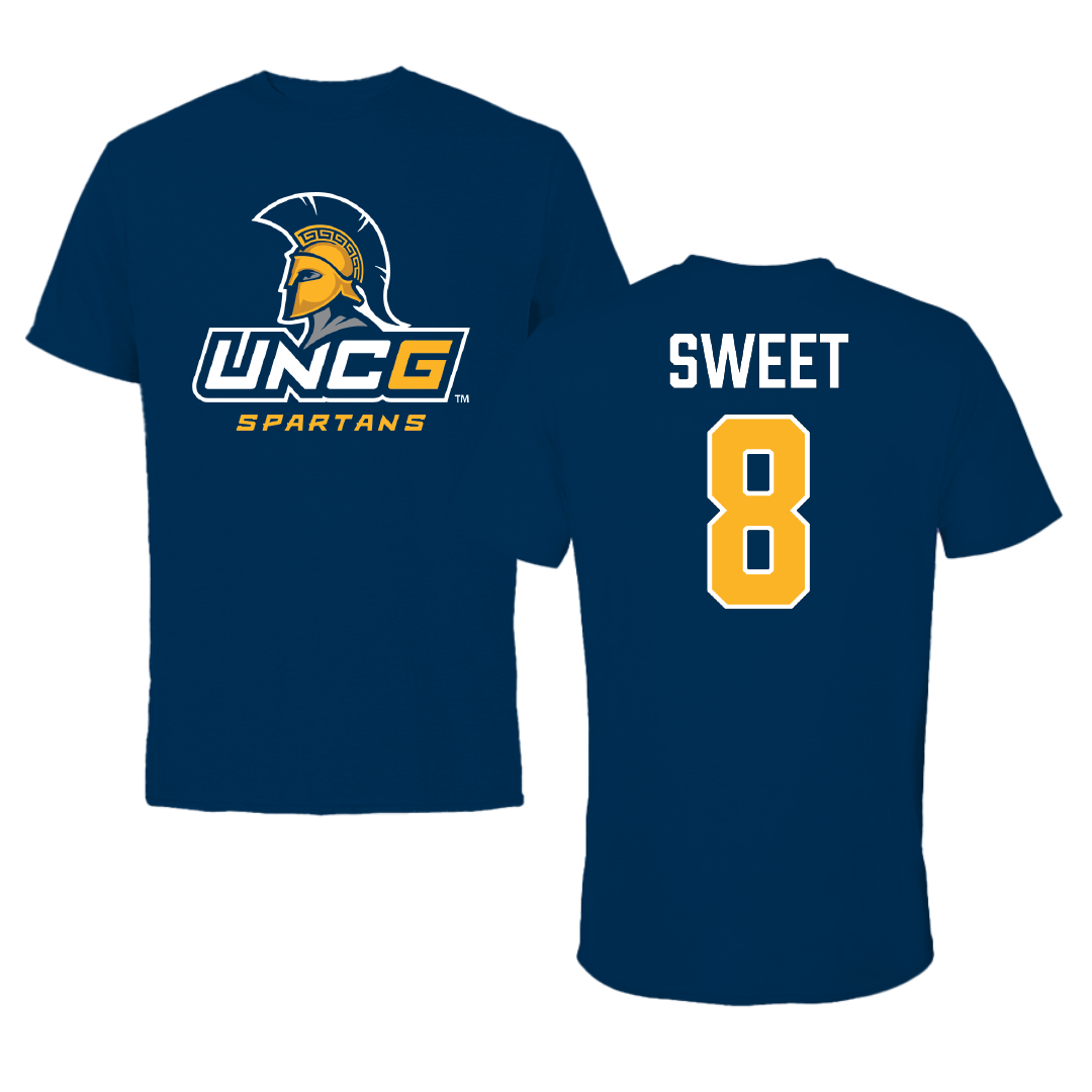 UNC Greensboro Volleyball (W) Navy Tee - #8 Allie Sweet