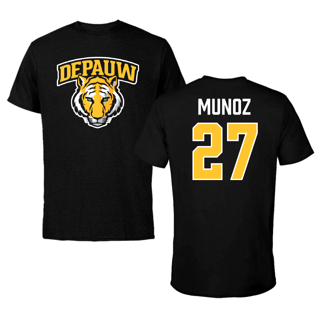 DePauw University Football Black Performance Tee - #27 Diego Munoz