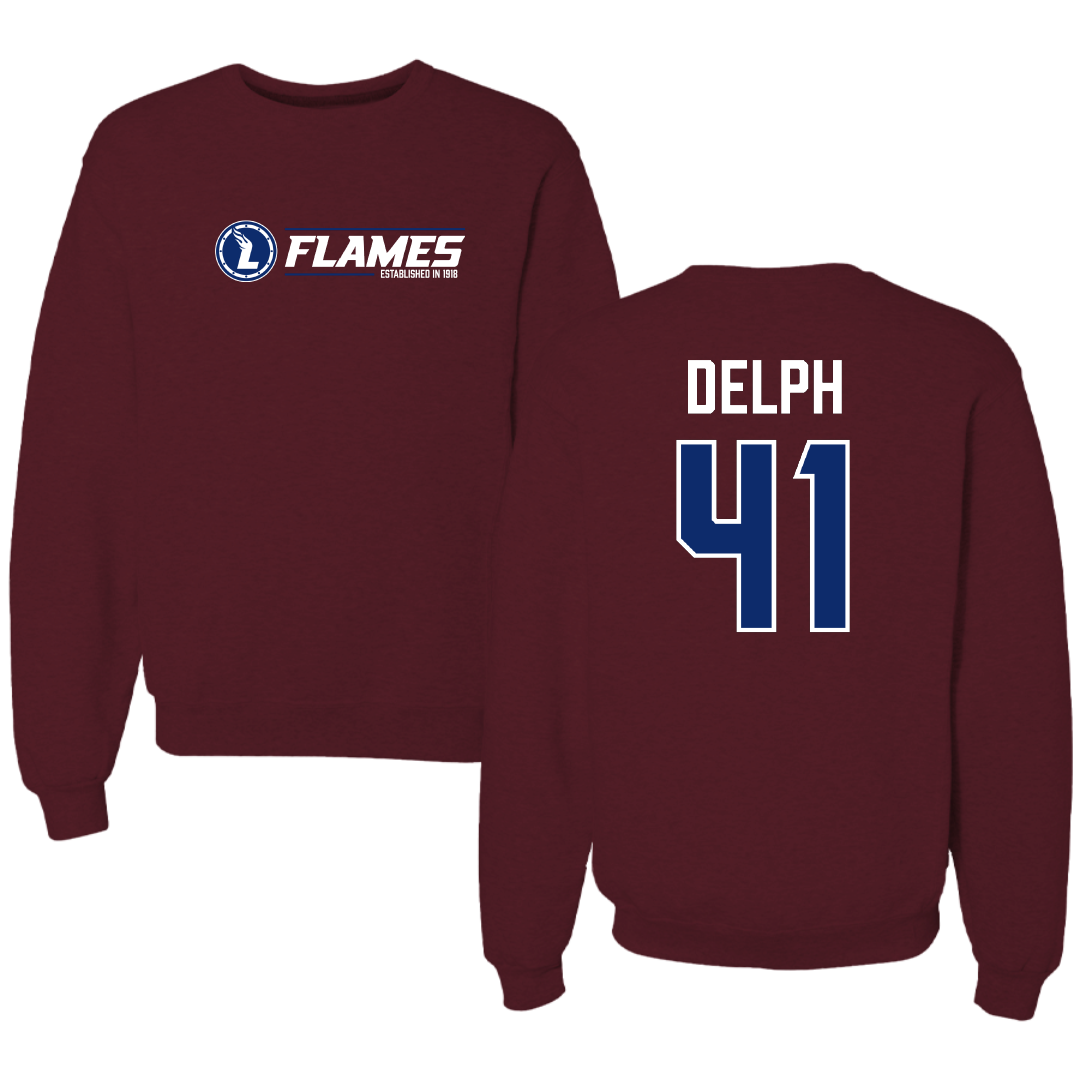 Lee University Baseball Maroon General Crewneck - #41 Matthew Delph