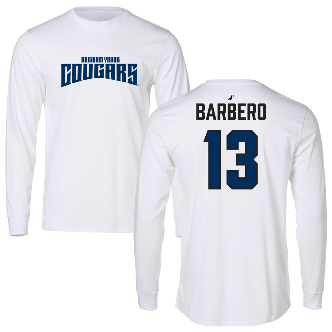 Brigham Young University Volleyball White Classic Performance Long Sleeve - #13 Emma Barbero