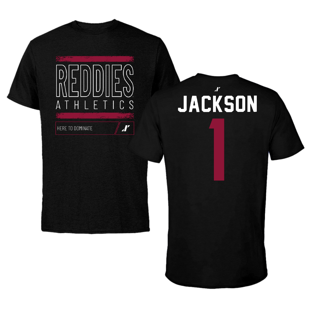 Henderson State University Football Black Dominate Tee - #1 Timieone Jackson