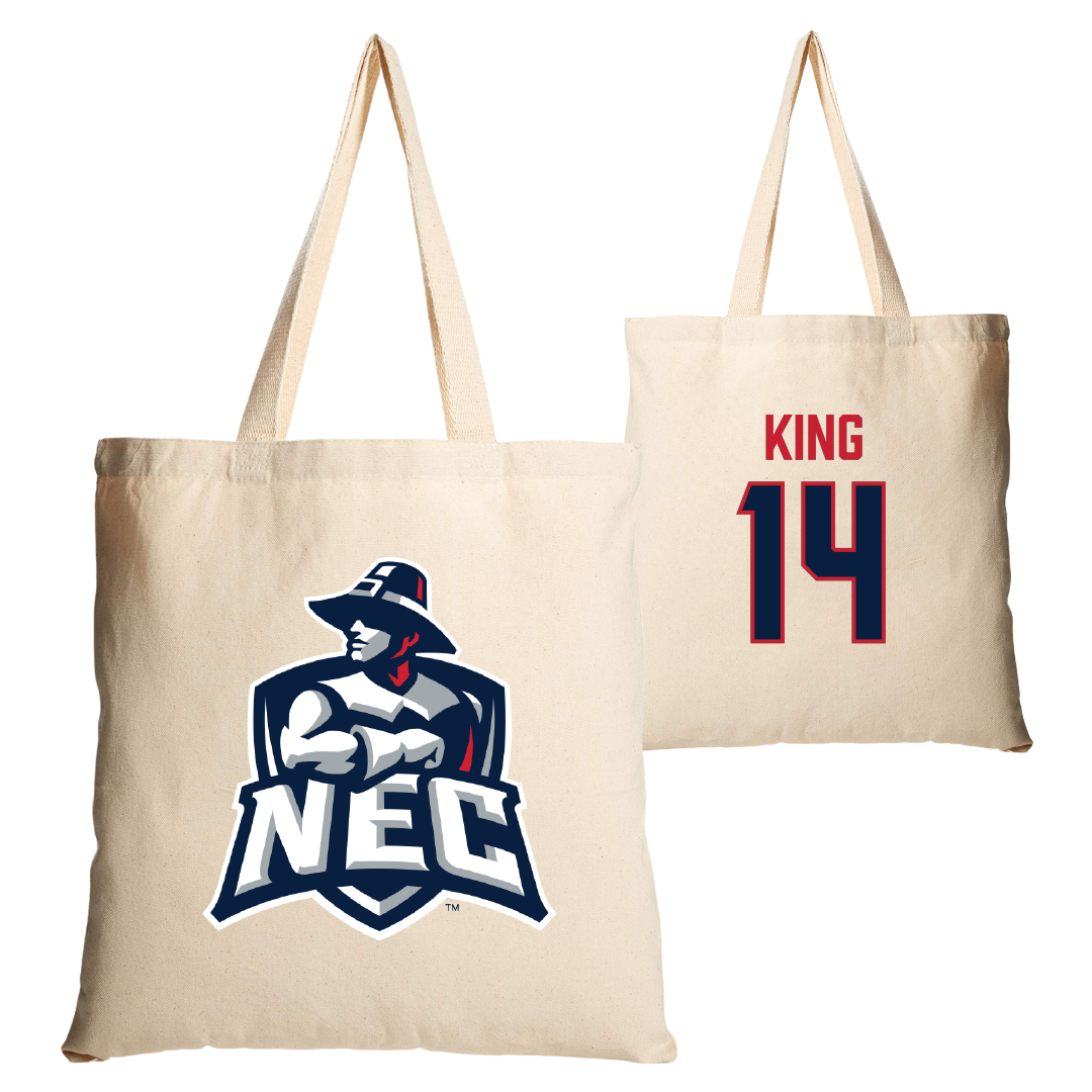 New England College Soccer Tan Canvas Tote Bag - #14 Aubrey King