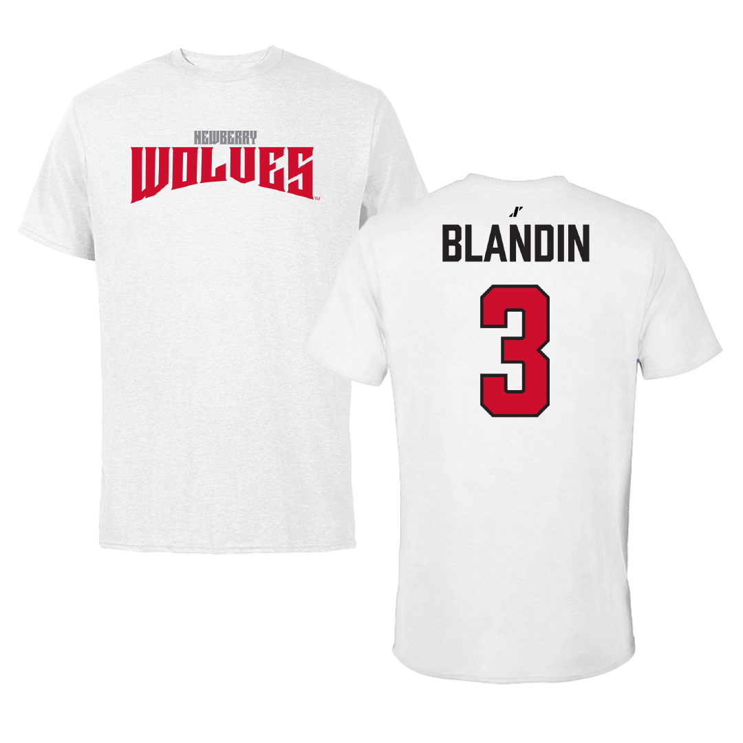 Newberry College Football White Classic Tee - #3 Jamar Blandin
