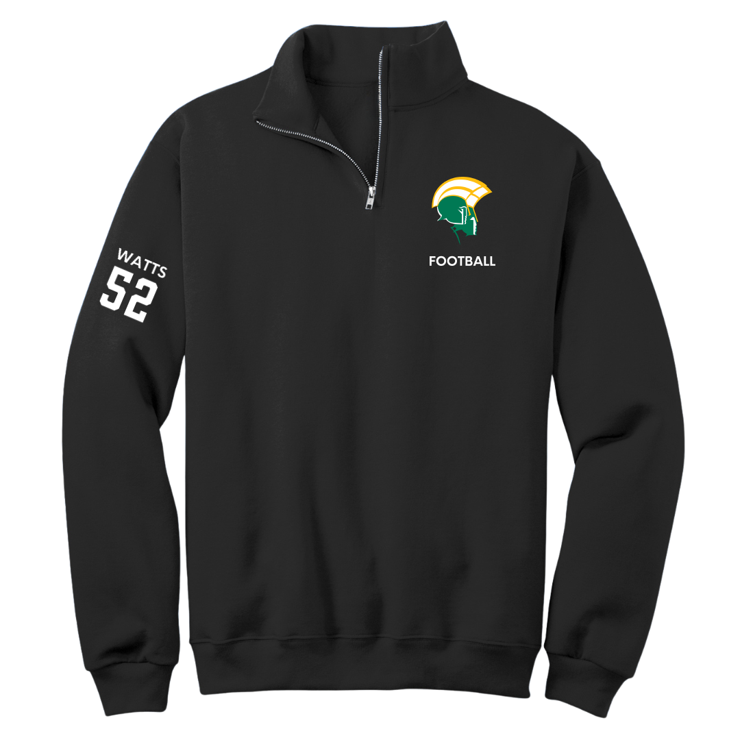 Norfolk State University Football Black Quarter-Zip - #52 Matthieu Watts