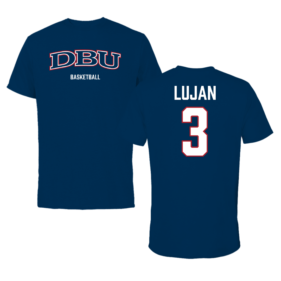 Dallas Baptist University Basketball (M) Navy Tee - #3 Ricky Lujan
