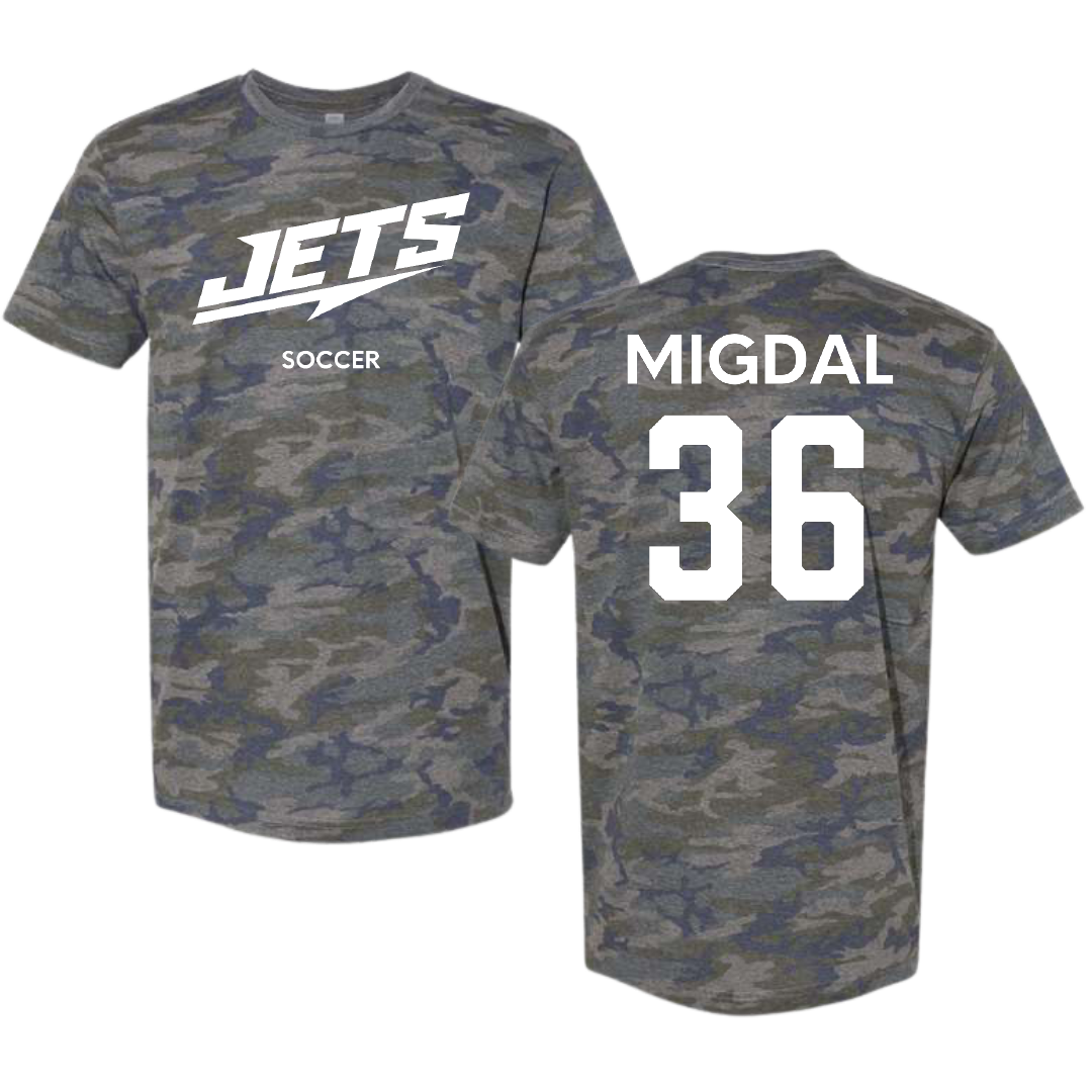 Newman University Soccer (W) Vintage Camo Tee - #36 Taryn Migdal