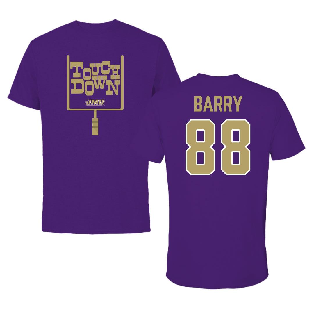 James Madison University Football Purple Touchdown Tee - #88 Ibrahim Barry