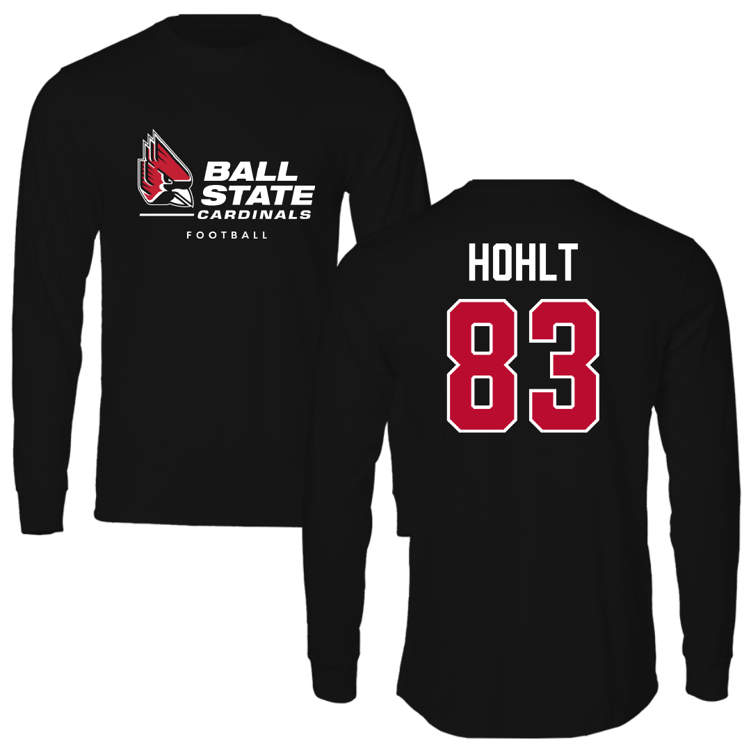 Ball State University Football Black Long Sleeve - #83 ELI HOHLT