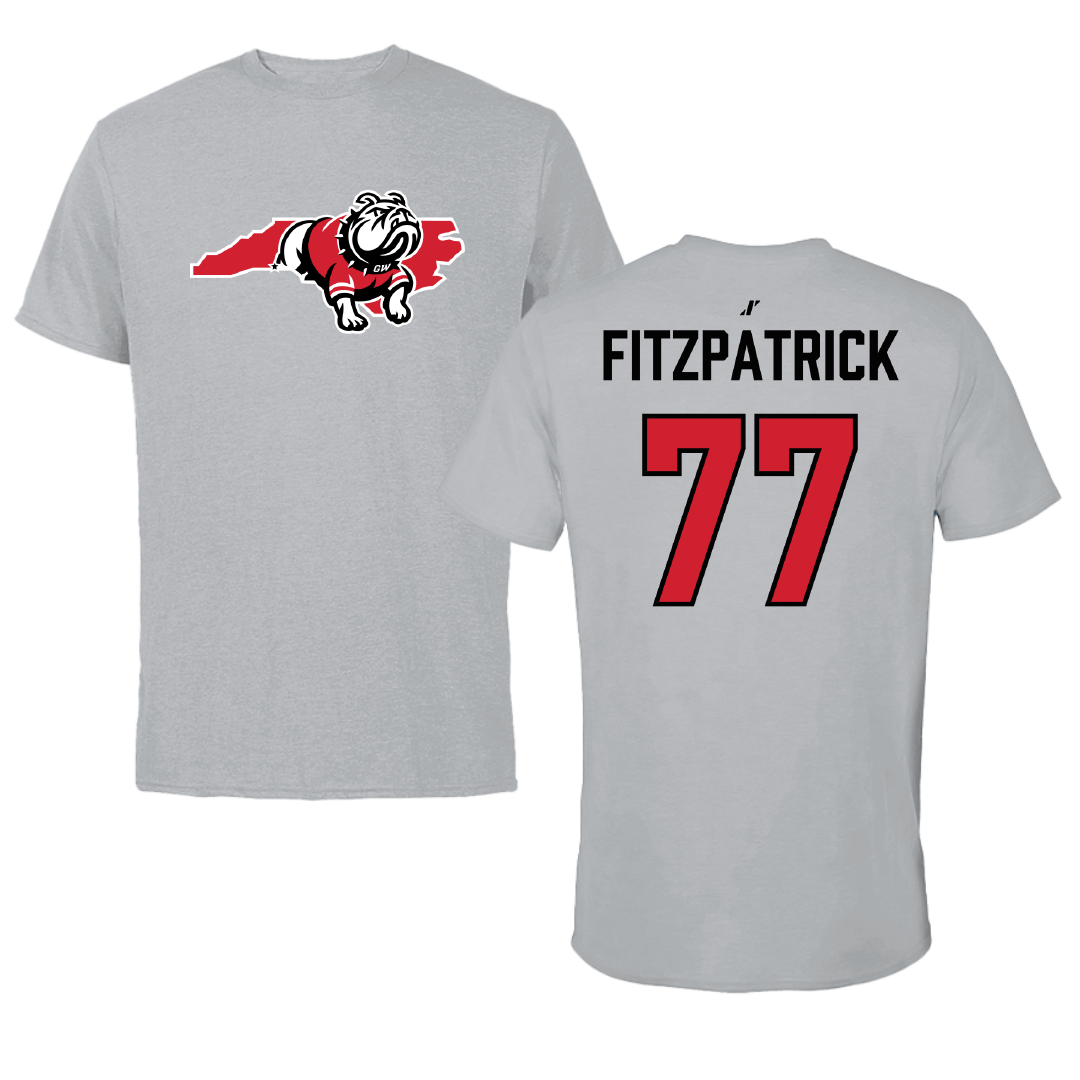 Gardner-Webb University Football Sport Gray Tee - #77 Will Fitzpatrick