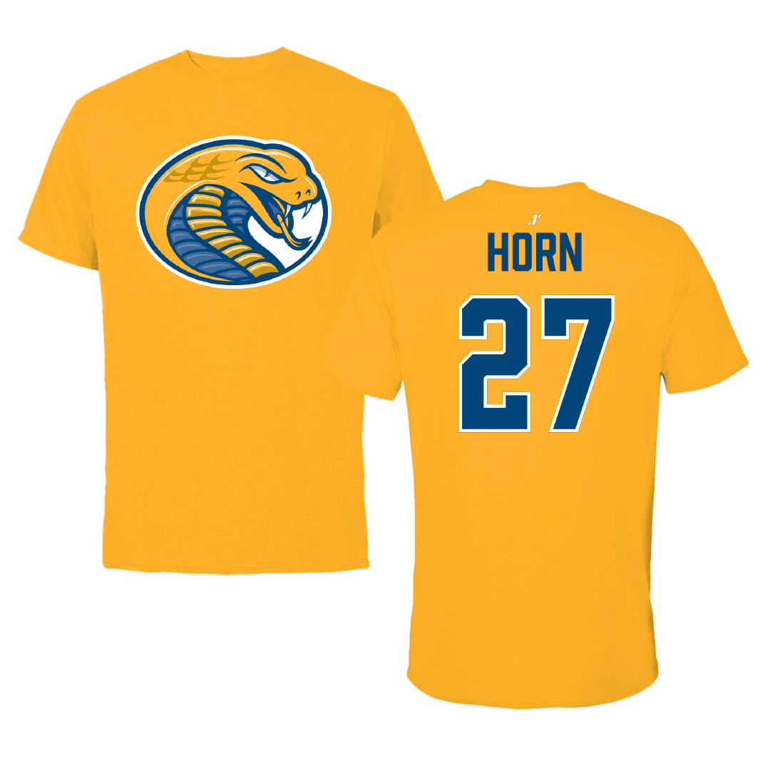 Coker University Soccer Gold Performance Tee - #27 Owen Horn