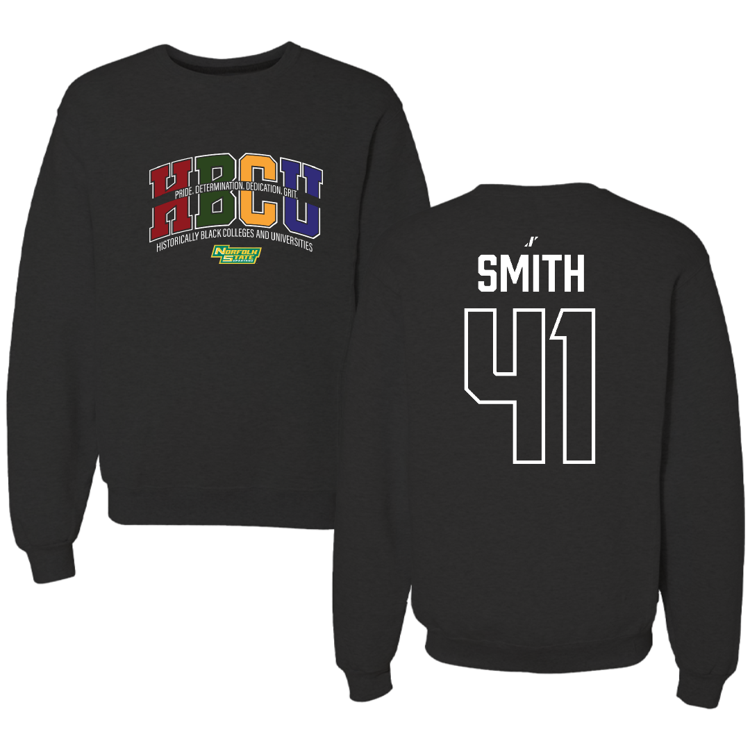 Norfolk State University Football Black HBCU Crewneck - #41 Jayden Smith