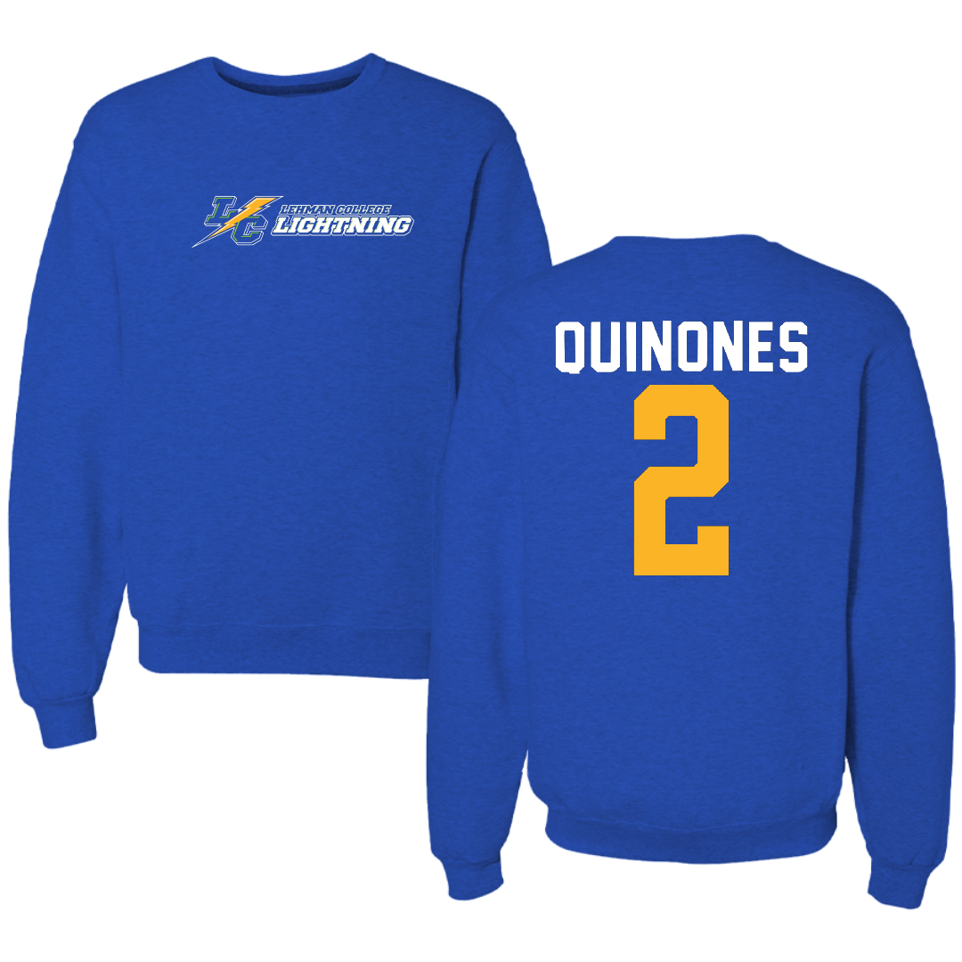 Lehman College Basketball Blue Lightning Crewneck - #2 Matthew Quinones