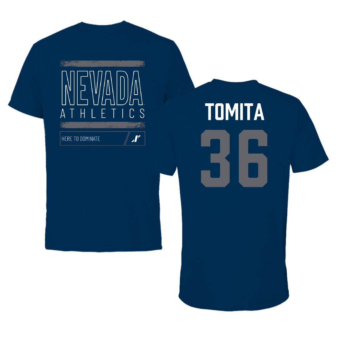 University of Nevada Baseball Navy Dominate Tee - #36 Mahiro Tomita