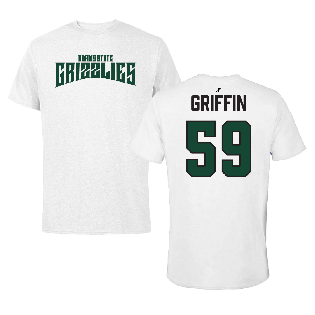 Adams State University Football White Classic Tee - #59 Tyler Griffin