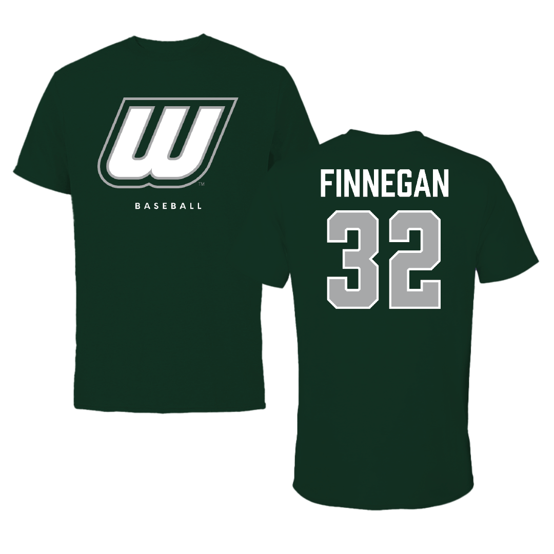 Wagner College Baseball Forest Green Tee - #32 Quinn Finnegan