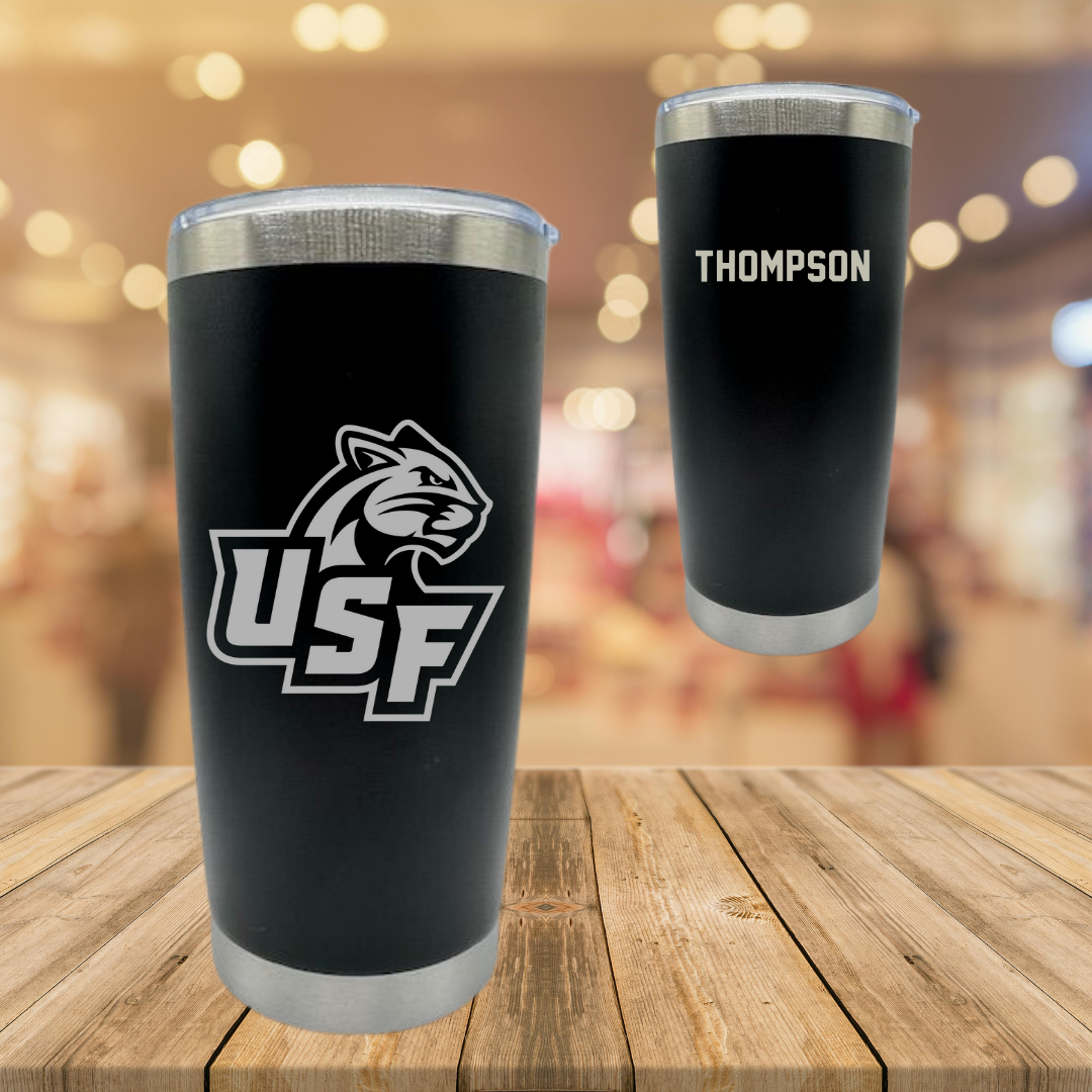 University of Sioux Falls Wrestling Black Stainless Steel Tumbler - Joel Thompson
