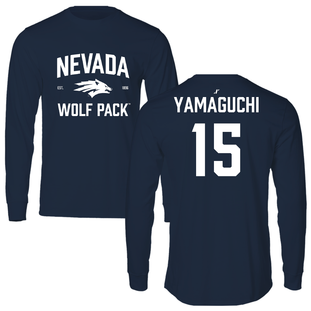 University of Nevada Baseball Navy General Performance Long Sleeve - #15 Sean Yamaguchi