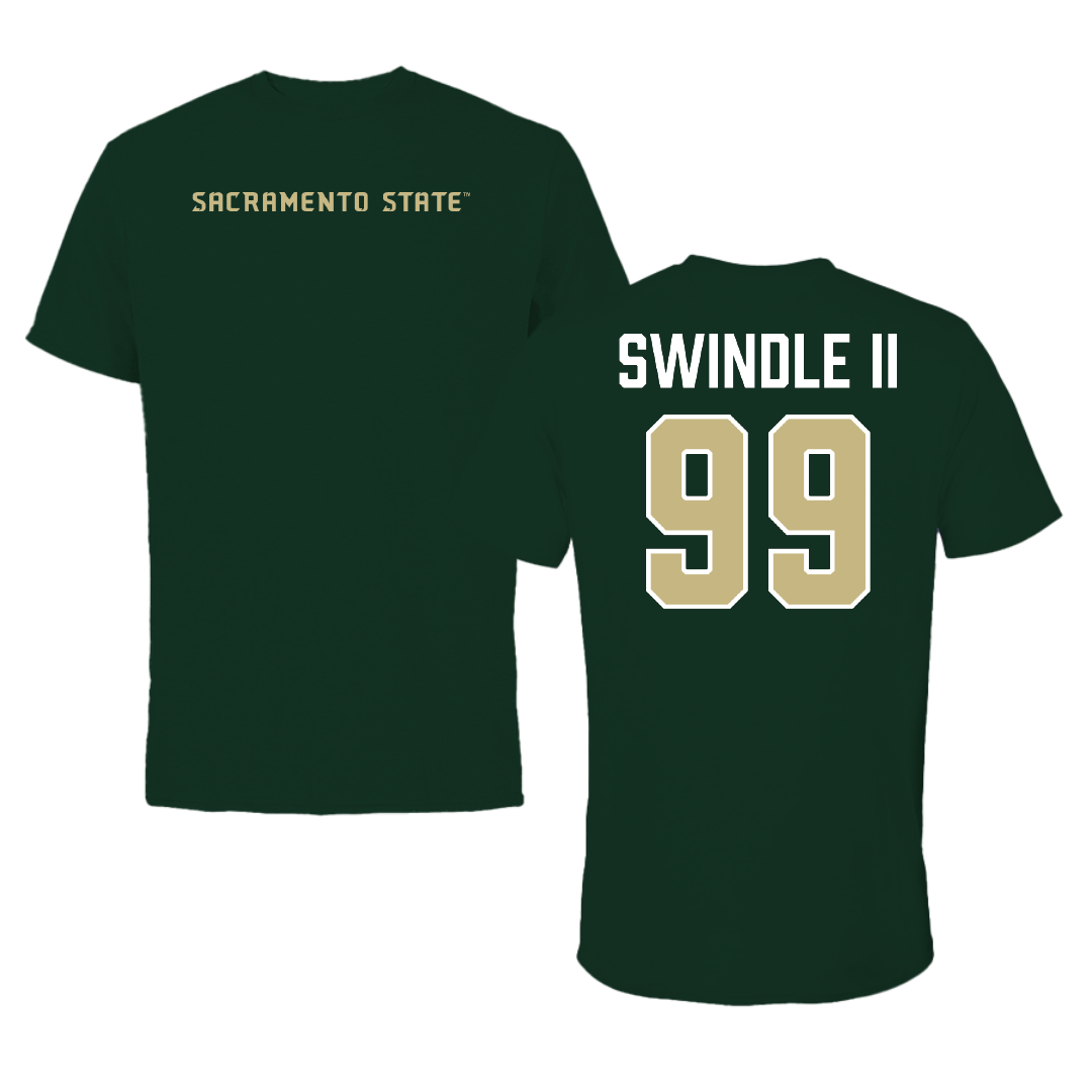Sacramento State University Football Forest Green Performance Tee - #99 Melvin Swindle II