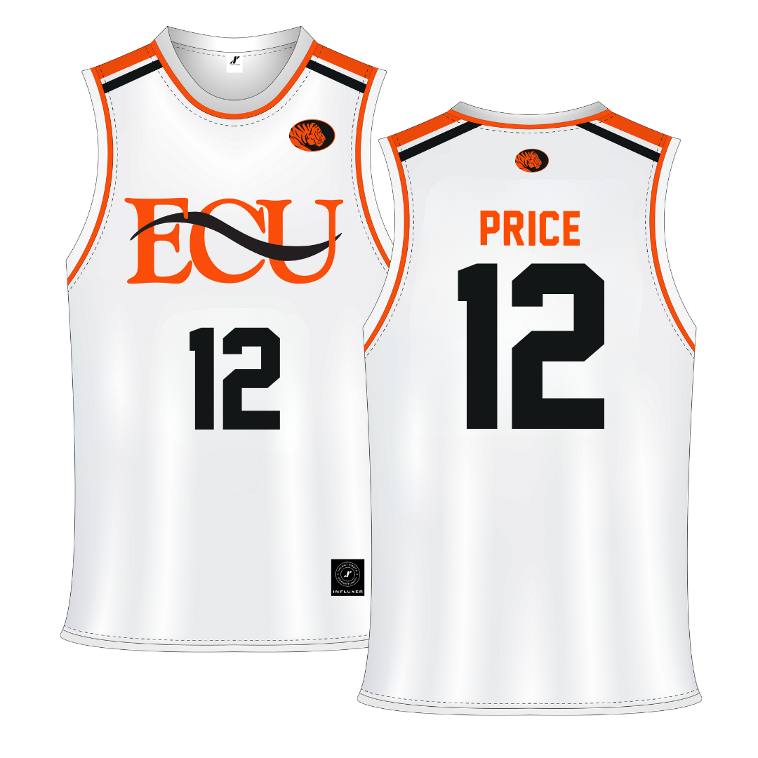 East Central University White Basketball Jersey - #12 Benjamin Price