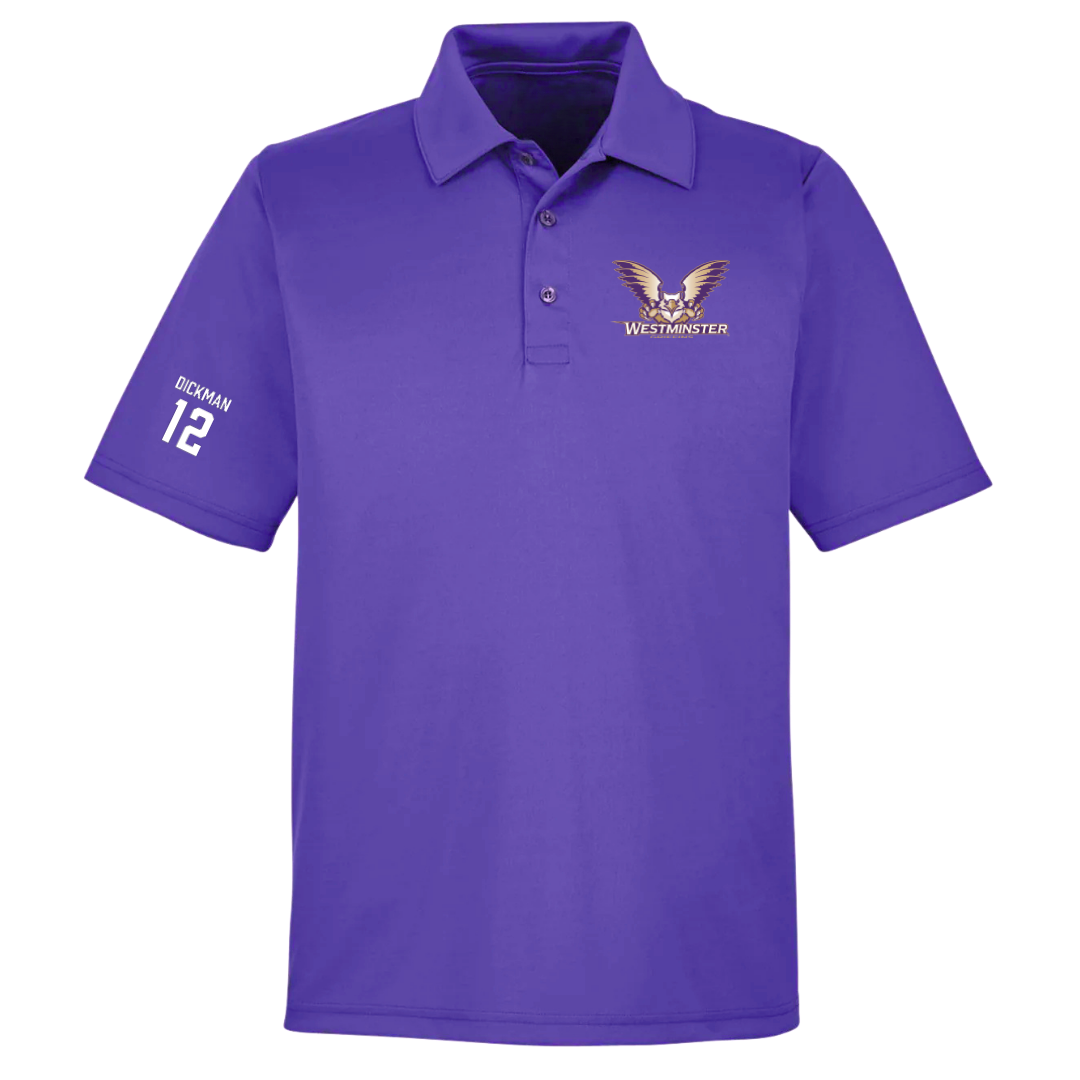Westminster University (Utah) Lacrosse (M) Purple Polo - #12 Sam Dickman