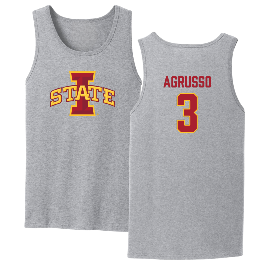 Iowa State University Soccer Sport Gray Tank Top - #3 Isabella Agrusso