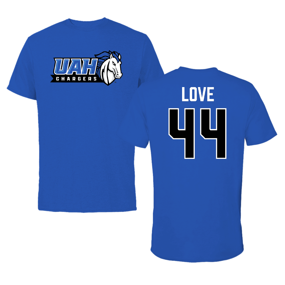 Huntsville Lacrosse (M) Blue Performance Tee - #44 Wes Love