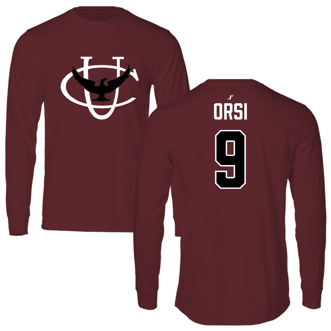Cumberland University Flag Football (W) Maroon Performance Long Sleeve - #9 Gabriella Orsi