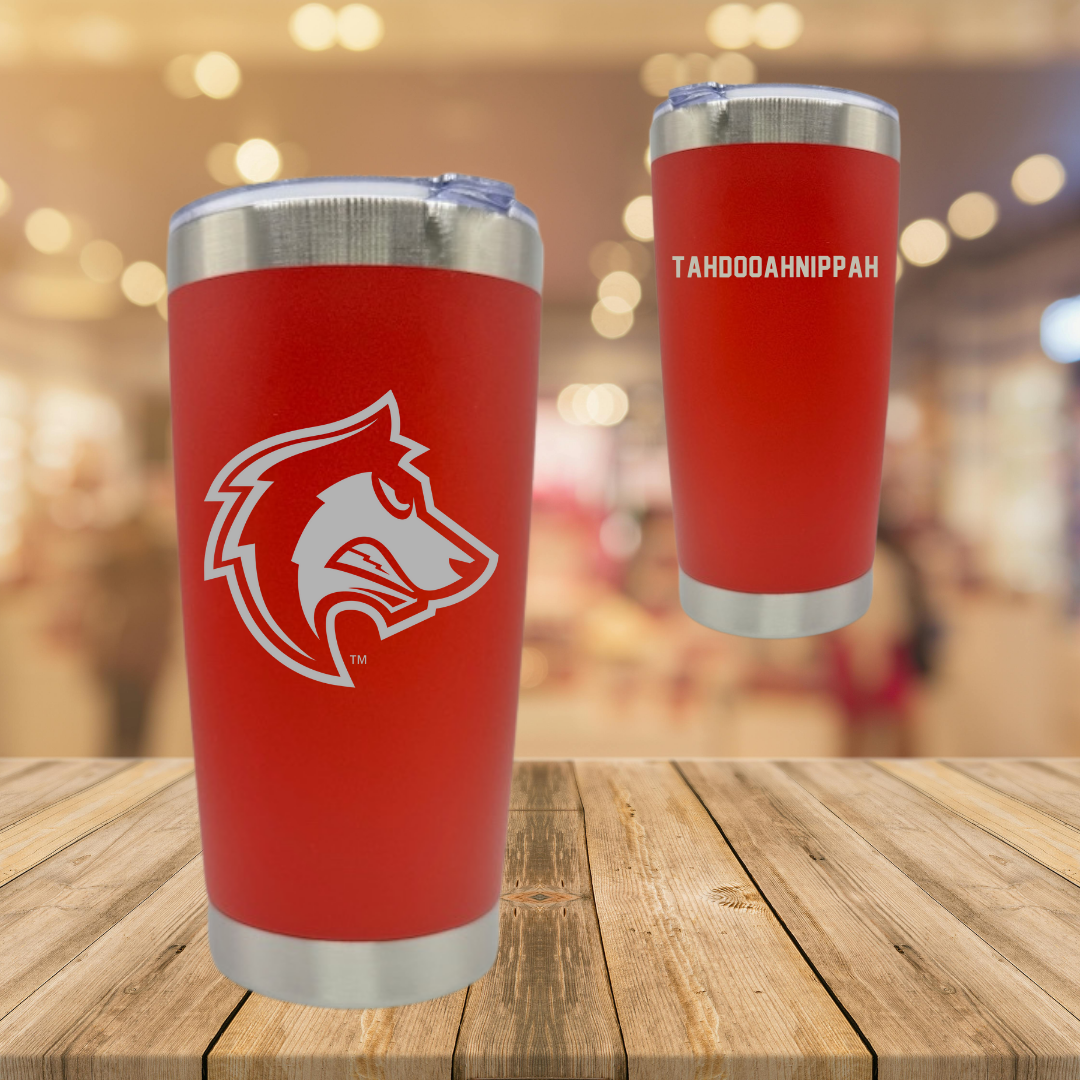 Colorado State University-Pueblo Wrestling (M) Red Stainless Steel Tumbler - George Tahdooahnippah
