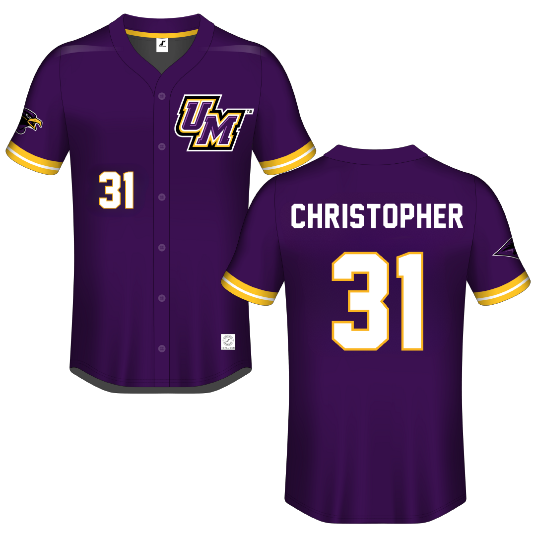 University of Montevallo Purple Button-Down Jersey - #31 Kiley Christopher