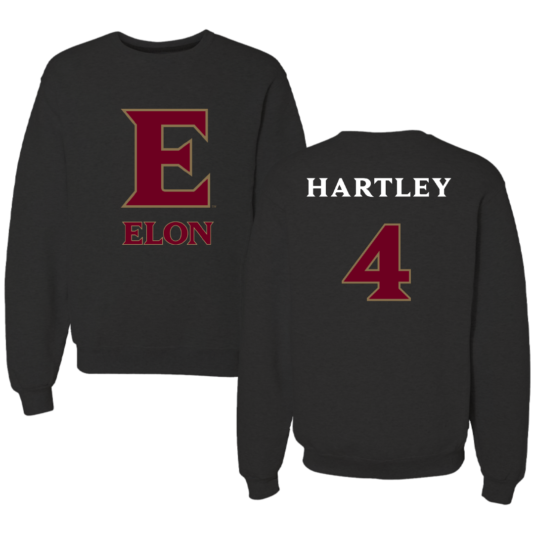 Elon University Softball Black Crewneck - #4 Reagan Hartley