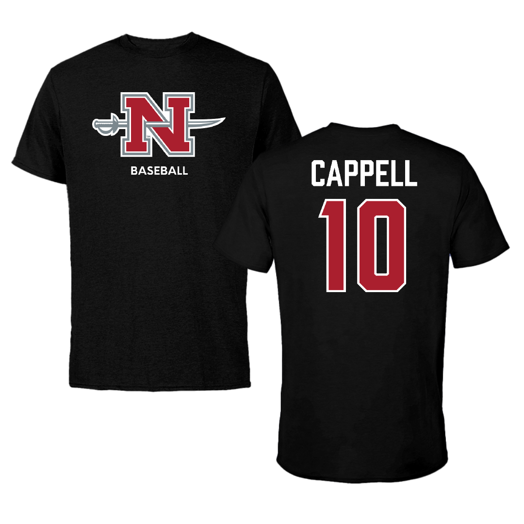 Nicholls State University Baseball Black Mascot Tee - #10 AJ Cappell