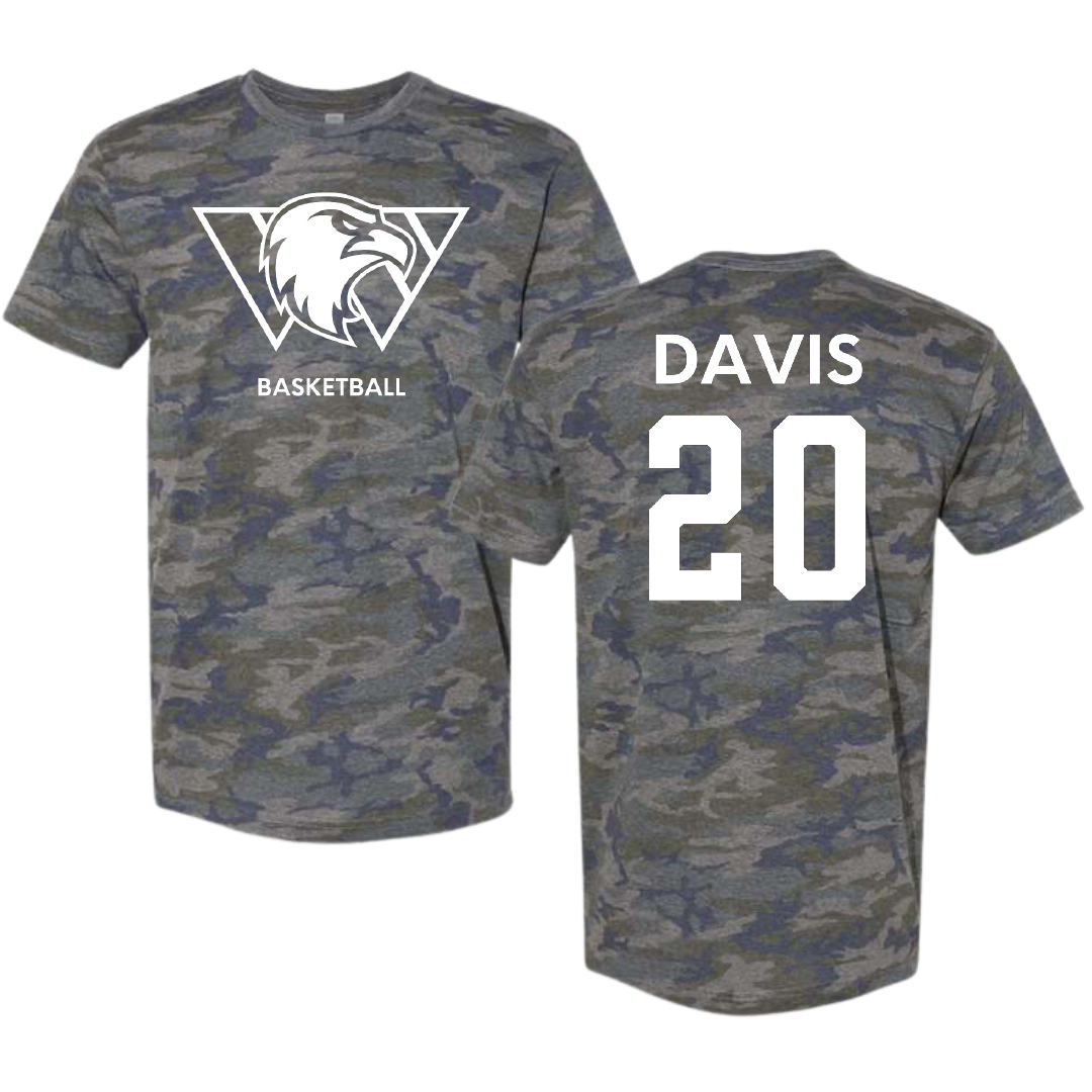 Williams Baptist University Basketball (W) Vintage Camo Tee - #20 Taylyn Davis