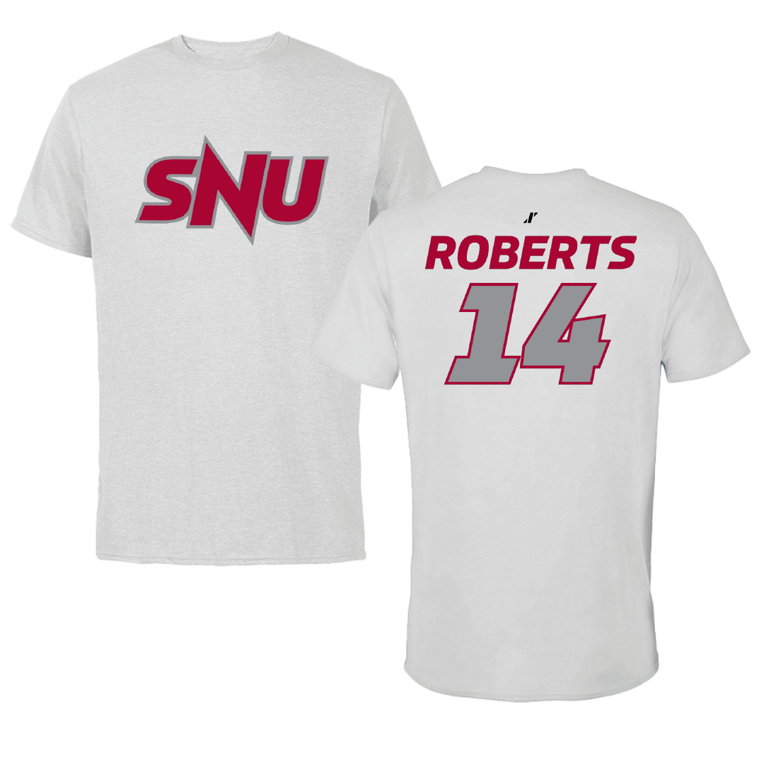 Southern Nazarene University Soccer (M) Light Gray Tee - #14 Dylan Roberts