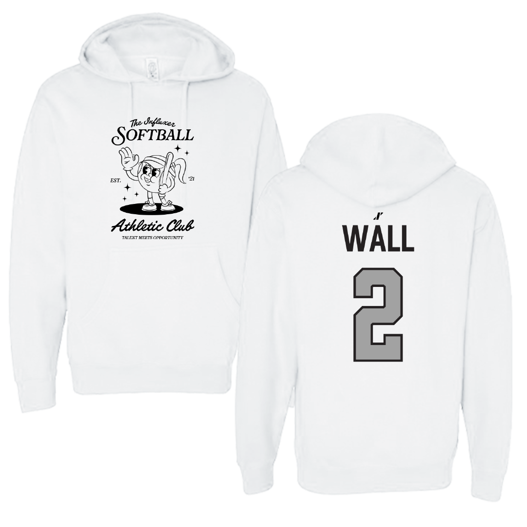 Softball White Influxer Athletic Club Hoodie - #2 Raegan Wall