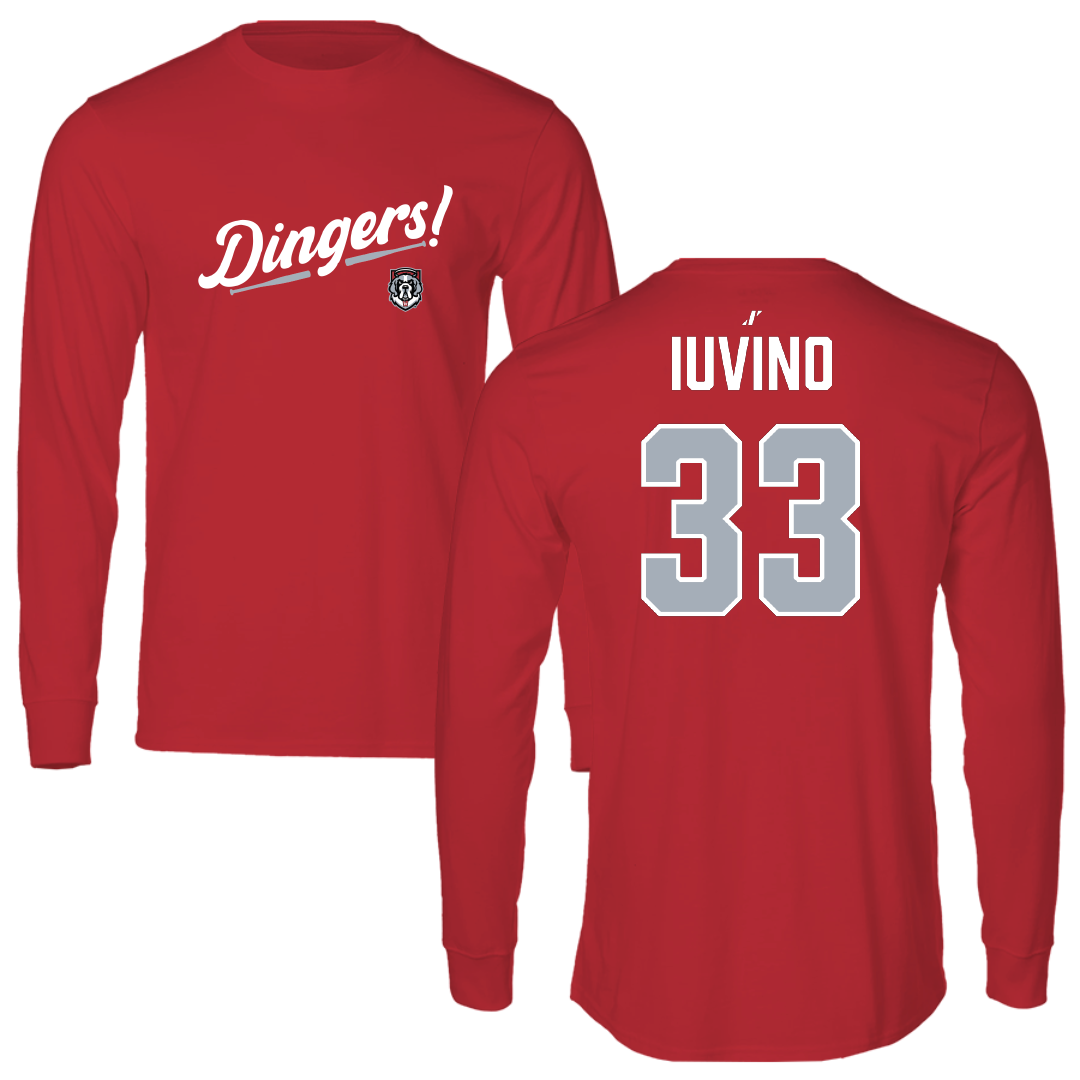 D'Youville University Baseball Red Dingers Long Sleeve - #33 Sam Iuvino