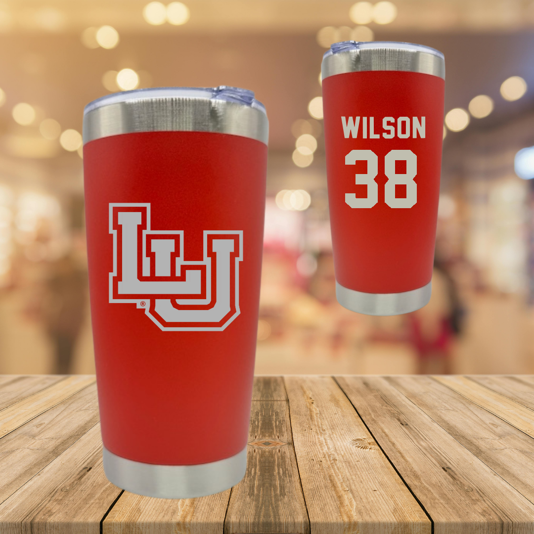 Lamar University Baseball Red Stainless Steel Tumbler - #38 Tanner Wilson