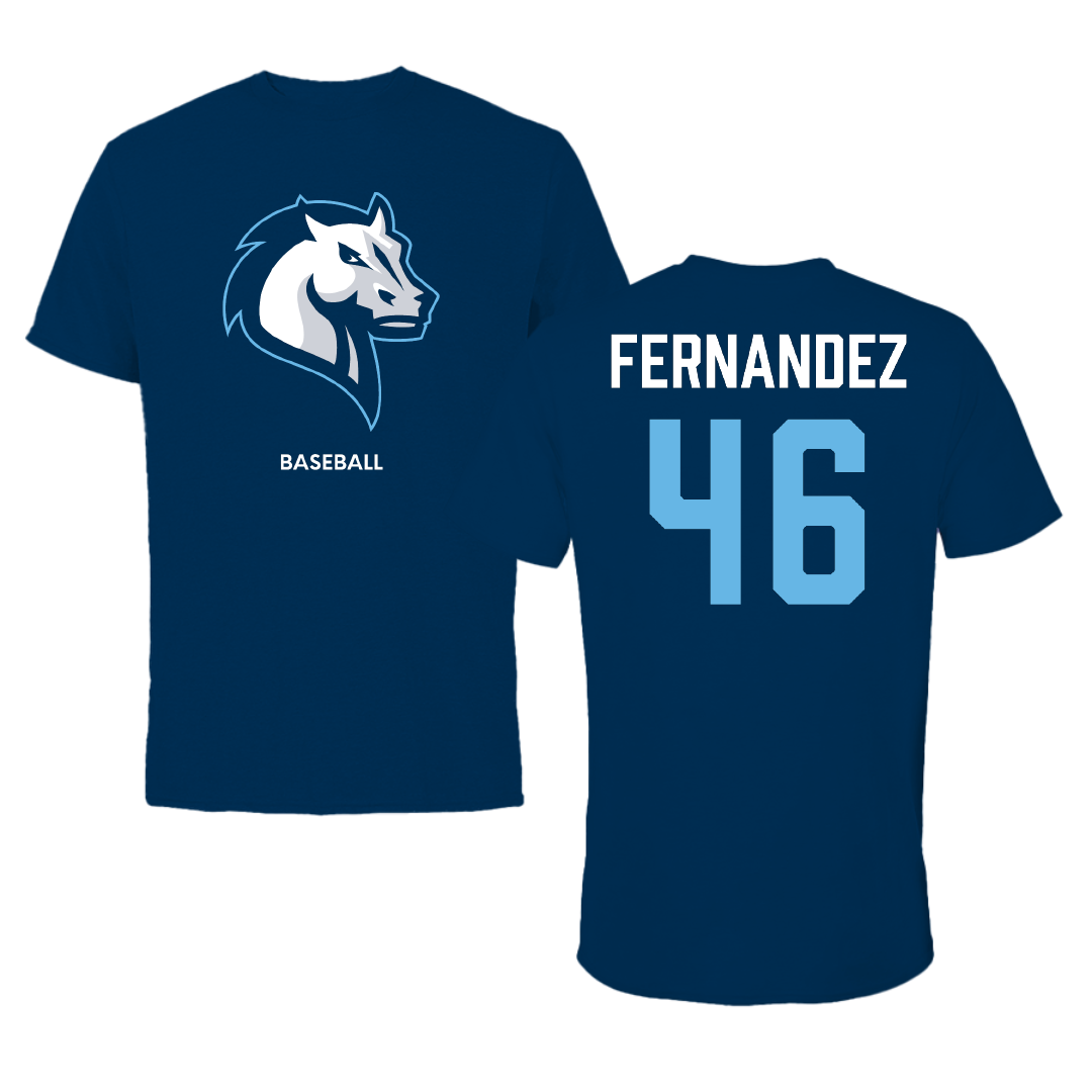 Mercy University Baseball Navy Tee - #46 Derek Fernandez
