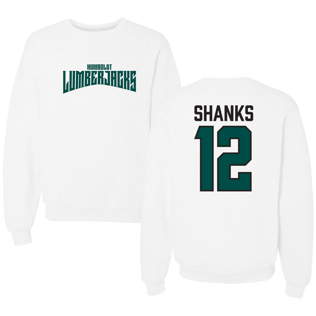 Cal Poly Humboldt Softball White Classic Crewneck - #12 Shelby Shanks