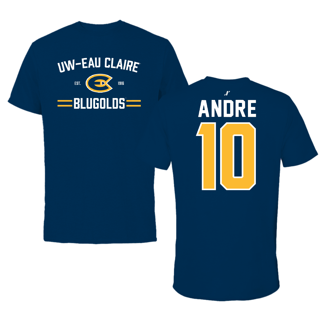 University of Wisconsin-Eau Claire Volleyball Navy General Performance Tee - #10 Darienne Andre