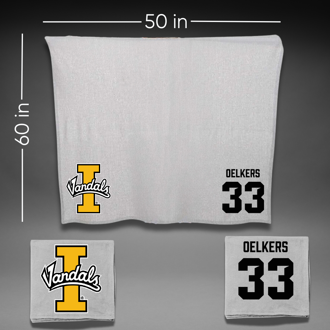 University of Idaho Soccer Gray Vandals Blanket - #33 Payton Oelkers