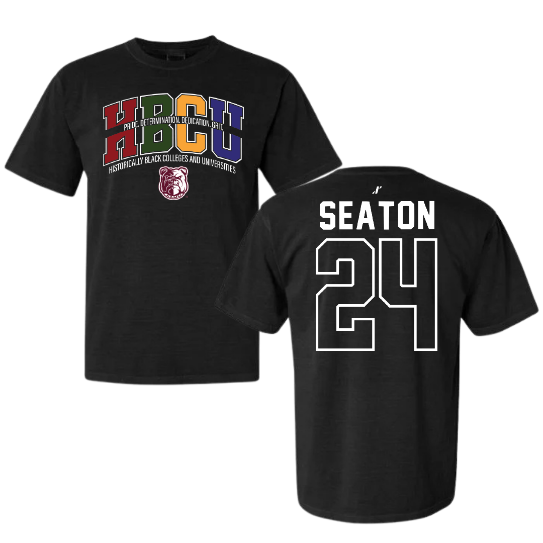 Alabama A&M University Baseball Black HBCU Comfort Colors Tee - #24 Avery Seaton