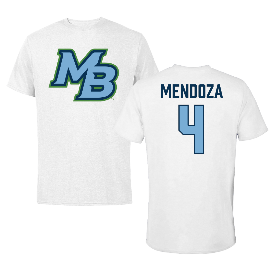 Cal State Monterey Bay Softball White Tee - #4 Emma Mendoza